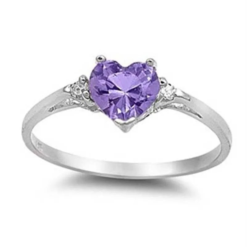 Huitan Mood Ring with Lovely Heart Design Brilliant CZ Prong Setting Silver Plated Best Christmas New Year Gift Rings for Women BEAUTY ABAYA BOUTIQUE