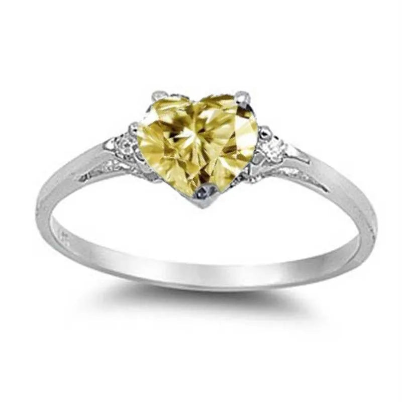 Huitan Mood Ring with Lovely Heart Design Brilliant CZ Prong Setting Silver Plated Best Christmas New Year Gift Rings for Women BEAUTY ABAYA BOUTIQUE