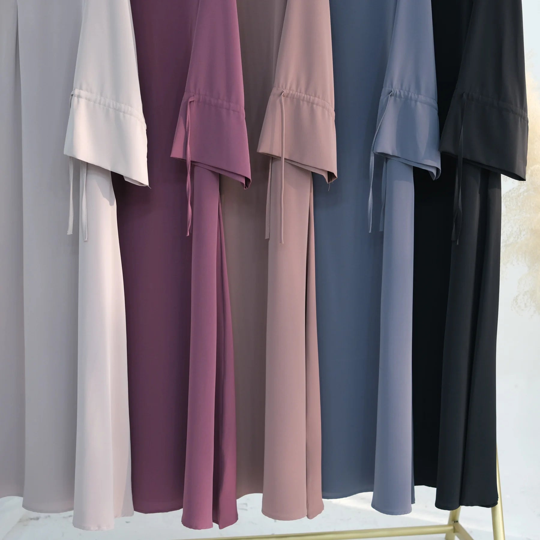 Ramadan Eid Plain Black Abaya Dubai Women drawstring Islam Muslim Maxi Kaftan Dress Kebaya Caftan Marocain Robe Femme Musulmane BEAUTY ABAYA BOUTIQUE