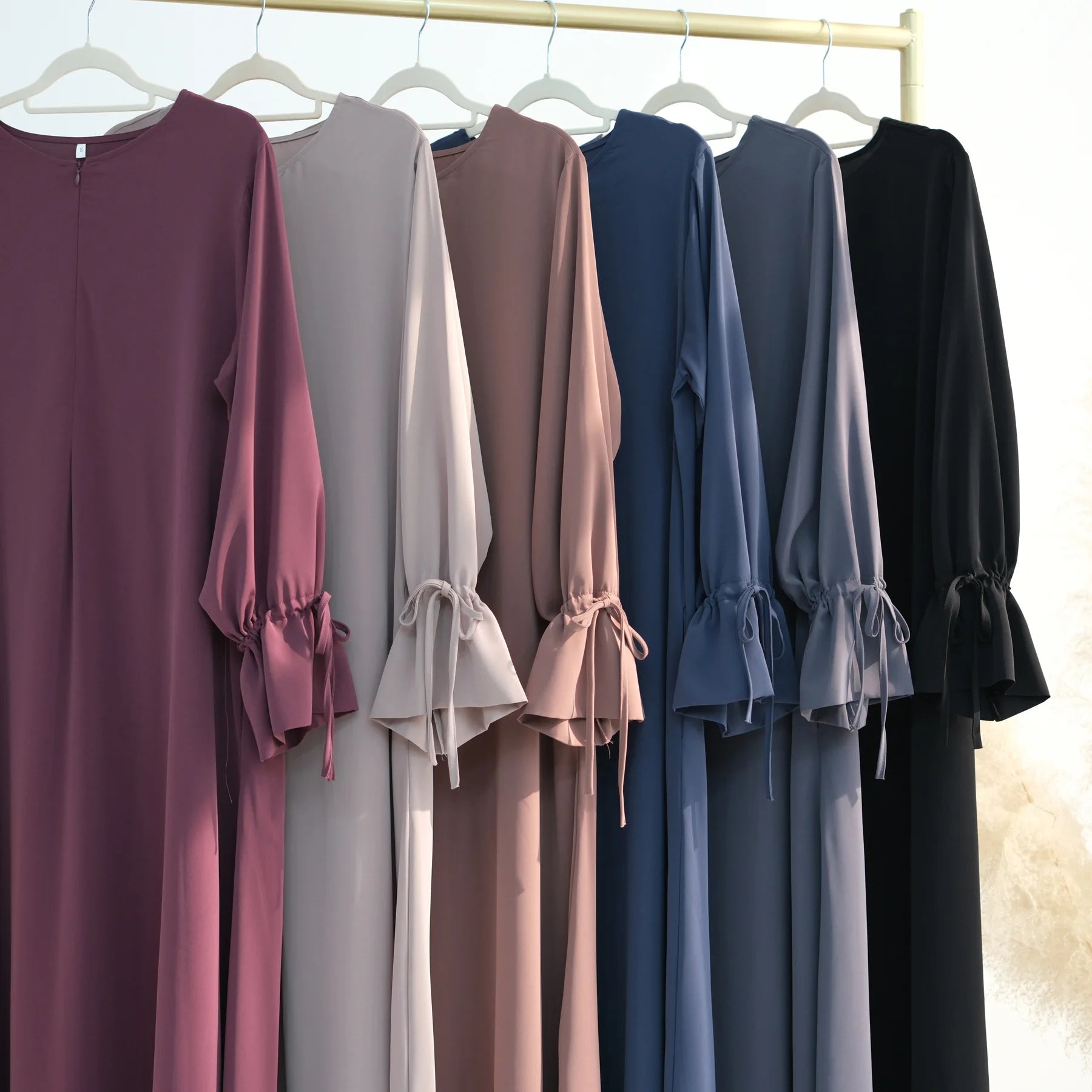 Ramadan Eid Plain Black Abaya Dubai Women drawstring Islam Muslim Maxi Kaftan Dress Kebaya Caftan Marocain Robe Femme Musulmane BEAUTY ABAYA BOUTIQUE