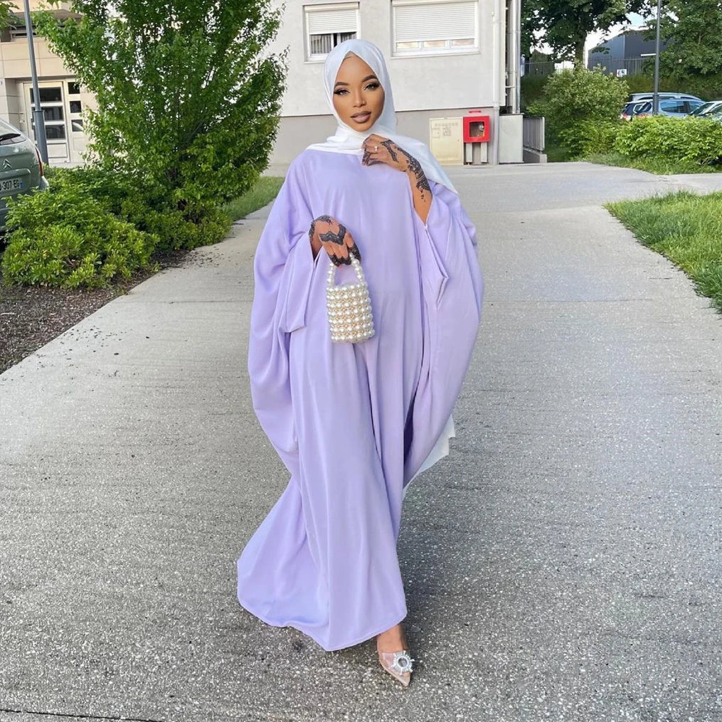 Muslim Batwing Dresses Abaya For Dubai Women Kimono Femme Clothing Hijab Eid Prayer Elegance Robe Tradition