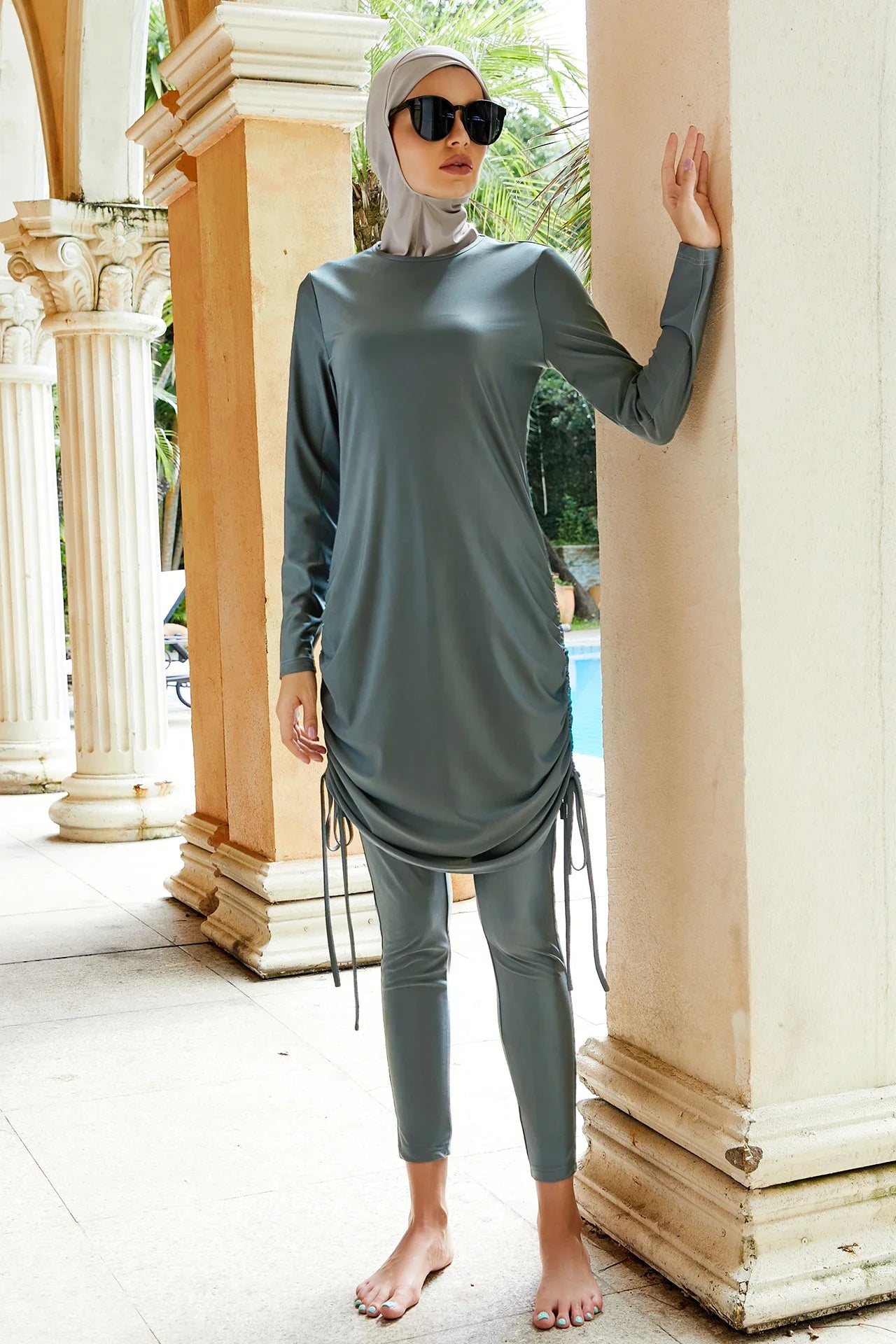 Conservative Muslim Swimwear Women 3PCS Hijab Top Pant Swimsuit Full Cover Burkini Modest Bathing Suit Beachwear Maillot De Bain BEAUTY ABAYA BOUTIQUE