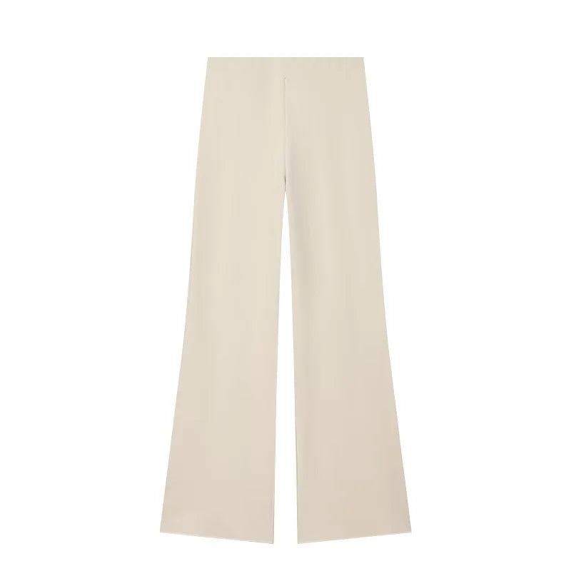 MUJER Wide Leg Pants Set Woman Flared High Waist Pants Two Piece Set for Women Cut out Top Woman Outfit Summer Trousers Suits Chictechhub