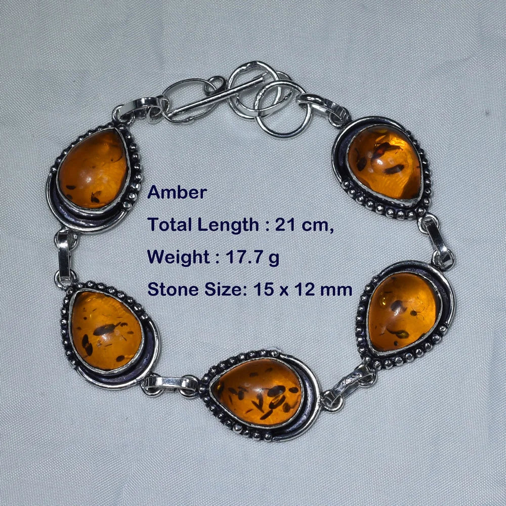 Genuine Labradorite Fuchsite Blue Topaz Sodalite Amber Amethyst Dalmatian  Bracelet Women Jewelry  gift BEAUTY ABAYA BOUTIQUE