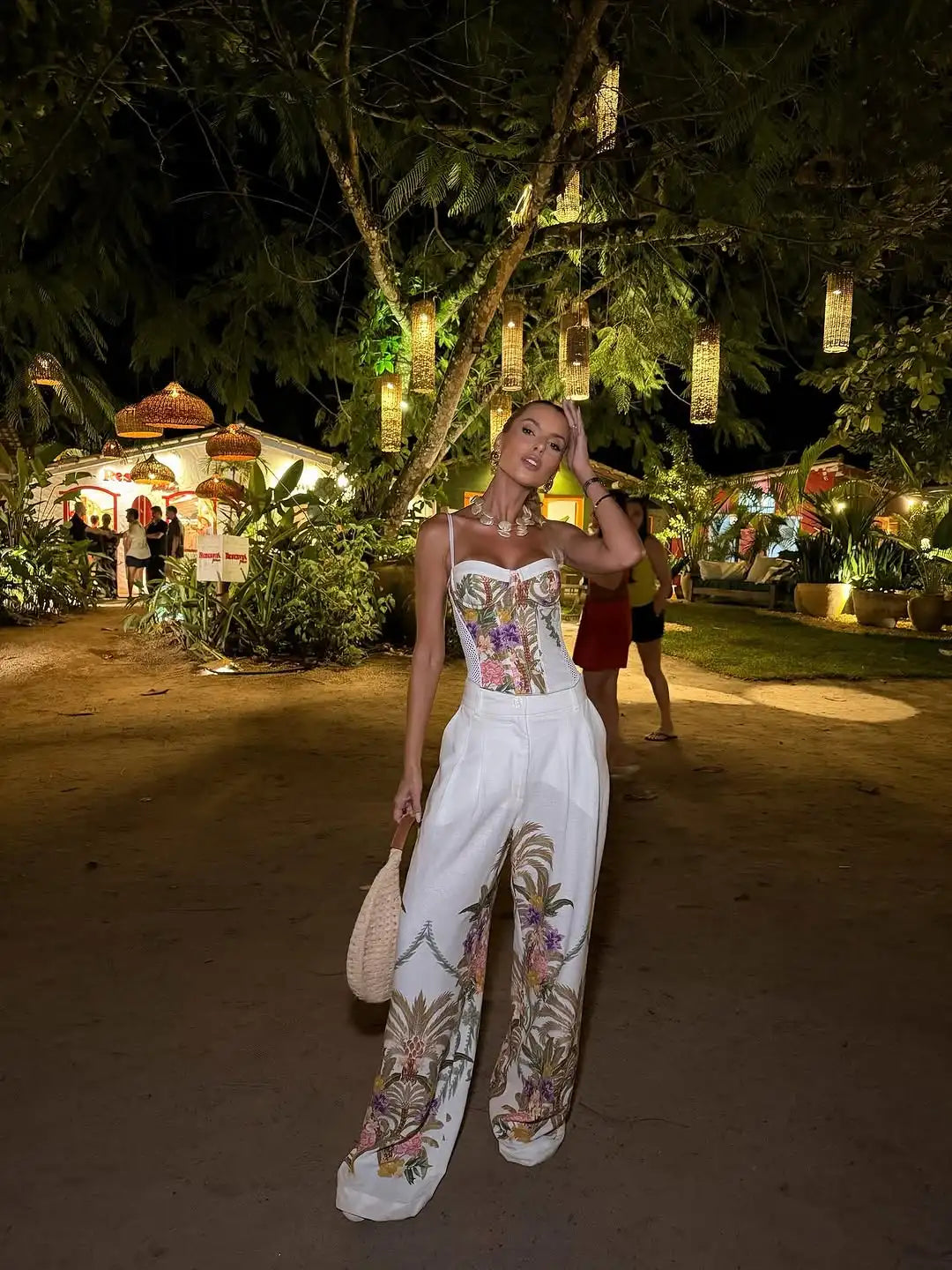 Floral Print Pants 3-piece Set Women Elegant Oversized Blazer Corset Top Sling Top Suit 2026 New Lady Holiday Bohemian Outfit Chictechhub