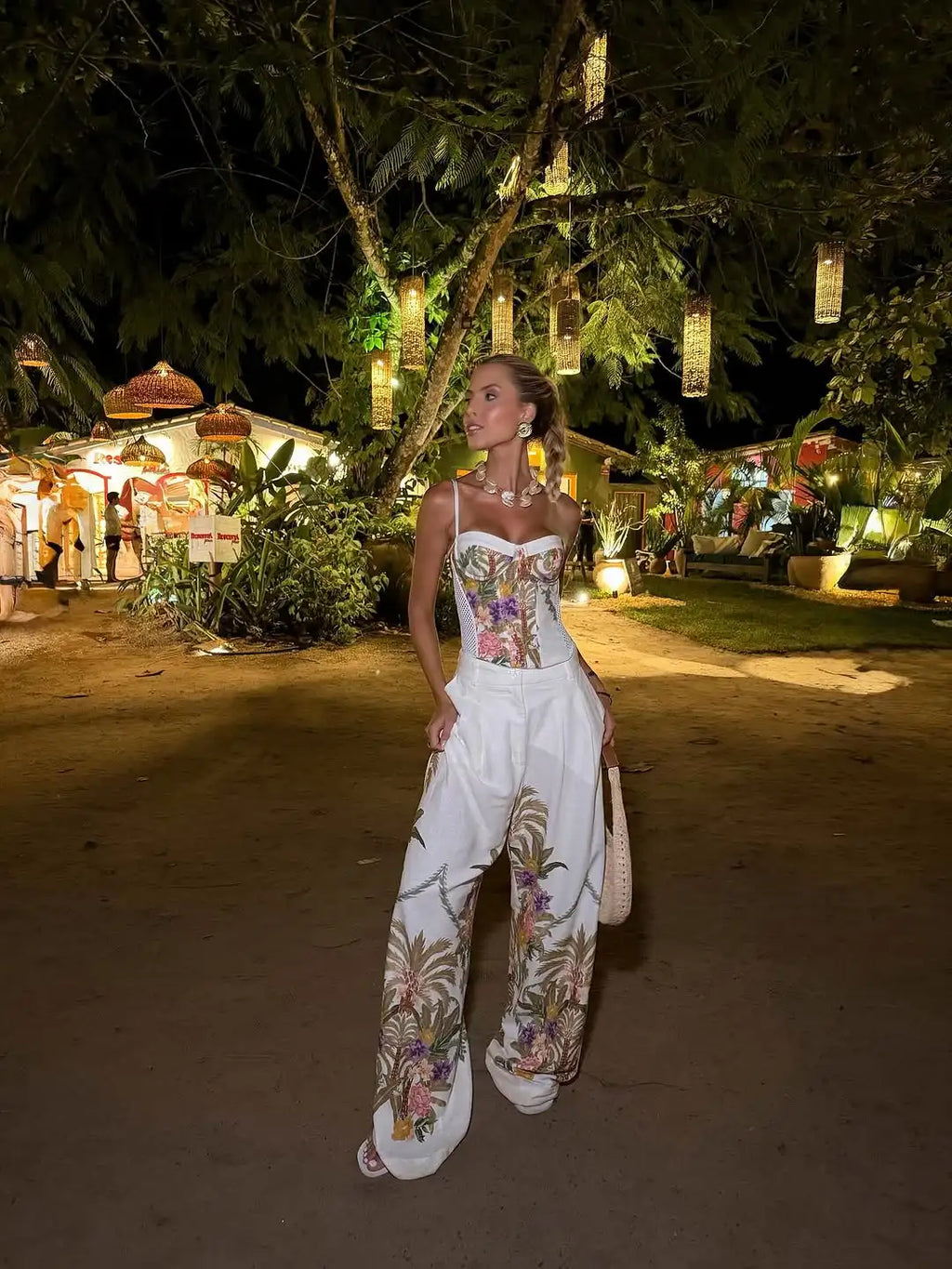 Floral Print Pants 3-piece Set Women Elegant Oversized Blazer Corset Top Sling Top Suit 2026 New Lady Holiday Bohemian Outfit Chictechhub