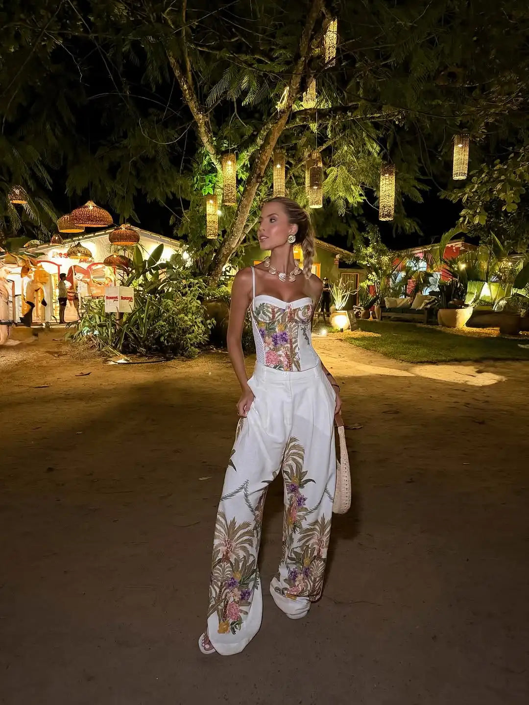 Floral Print Pants 3-piece Set Women Elegant Oversized Blazer Corset Top Sling Top Suit 2026 New Lady Holiday Bohemian Outfit Chictechhub