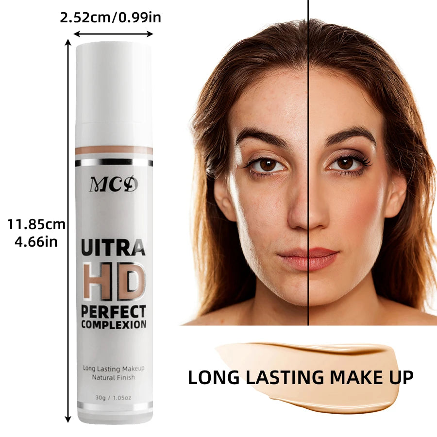 1PC Profession Liquid Foundation Oil-control Cover Matte Base Cream Concealer Waterproof Sweat-resistant Face Korean Makeup Gift