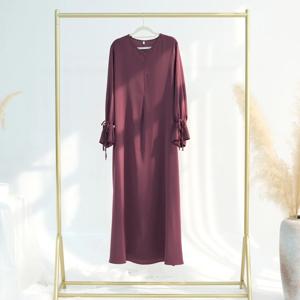 Ramadan Eid Plain Black Abaya Dubai Women drawstring Islam Muslim Maxi Kaftan Dress Kebaya Caftan Marocain Robe Femme Musulmane BEAUTY ABAYA BOUTIQUE