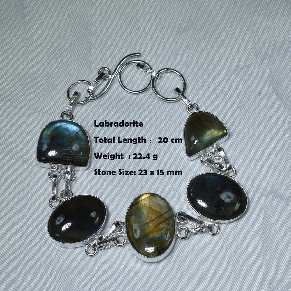 Genuine Labradorite Fuchsite Blue Topaz Sodalite Amber Amethyst Dalmatian  Bracelet Women Jewelry  gift BEAUTY ABAYA BOUTIQUE